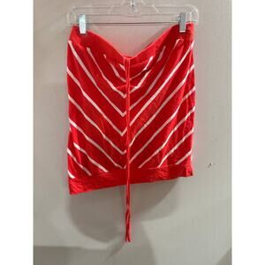 Torrid Tube Skirt Womems Size 0 Red White Striped Drawstring Elastic Waist